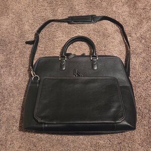 Black Leather Levenger Expandable Briefbag